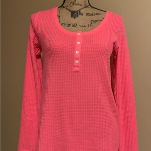 LOFT ladies Long sleeve neon pink soft poly blend tunic size Small NWT